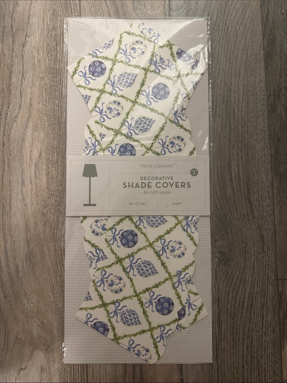 Two's Company Blue and Green Decorative LED Shade Covers